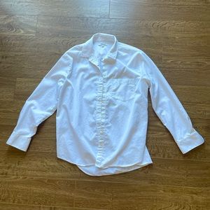 Side-Button White Poplin Shirt